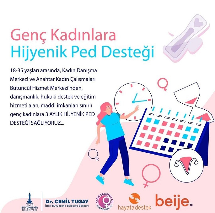 İzmir Büyükşehir'den hijyenik ped desteği