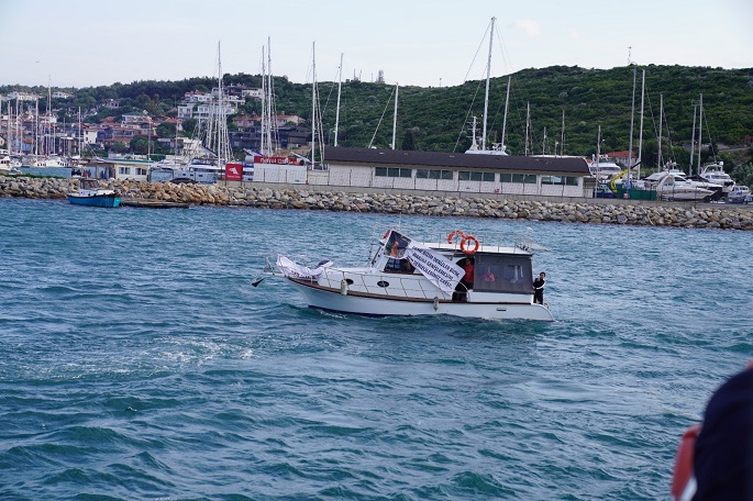 Seferihisar Sığacık'ta Marinaya karşı, tekneli protesto 